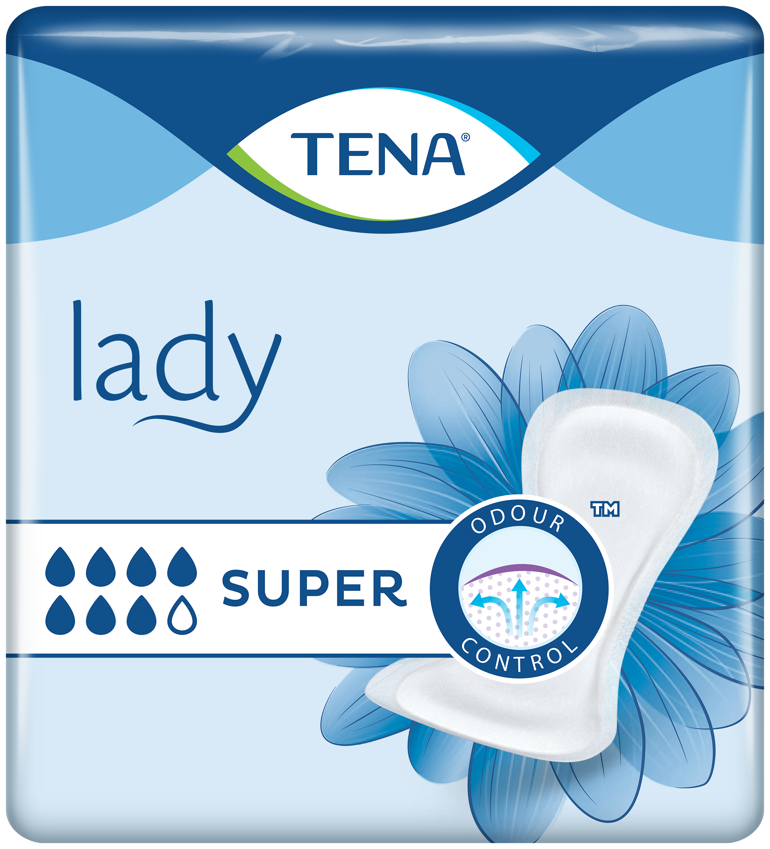 TENA Lady Super | Assorbenti per l’incontinenza femminile morbidi ed efficaci